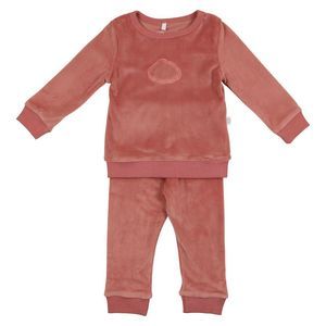 Pouf Baby's Velour Set In Old Rose